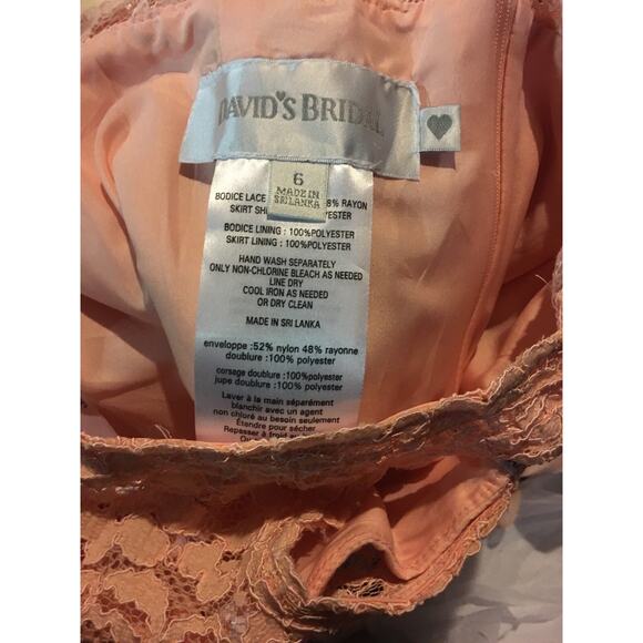 Davids Bridal Dress Womens 6 Bridesmaid One Shoulder Lace Chenille Maxi Dress - Picture 4 of 9